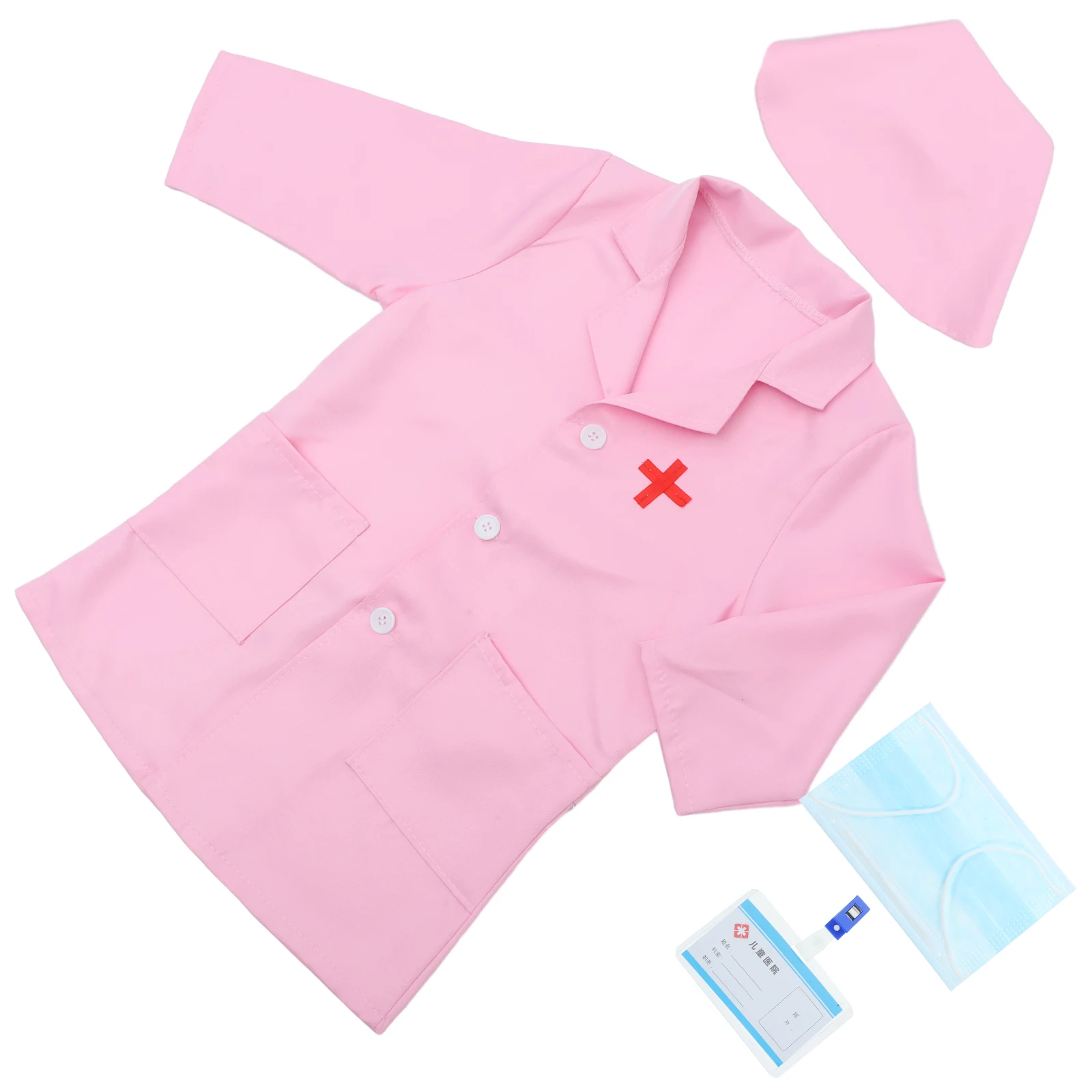 

s Kids Costume Blue Set Breathable Role Play Doctor Coat For Kids Stethoscope Hat Toddler Lab Coat Halloween Party Supplies
