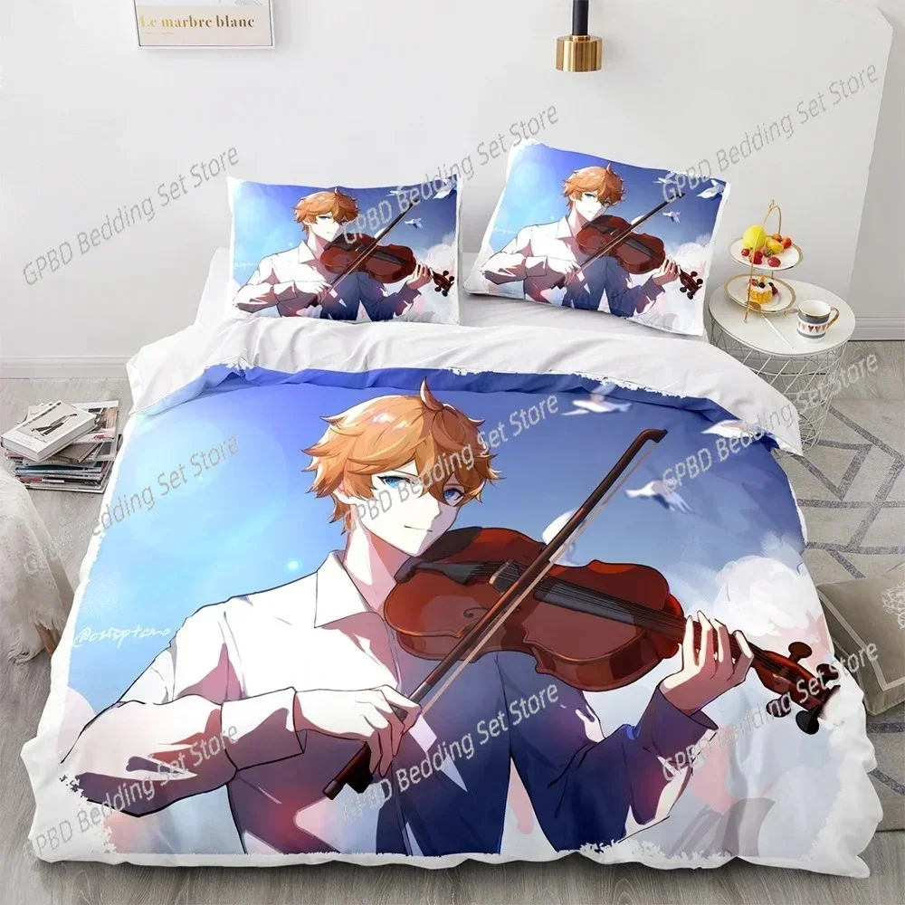3D Printed Genshin Impact 3D Bedding Set Duvet Cover Pillowcases Single Twin Full Queen King Size Home Decor Quilt Boys Gift