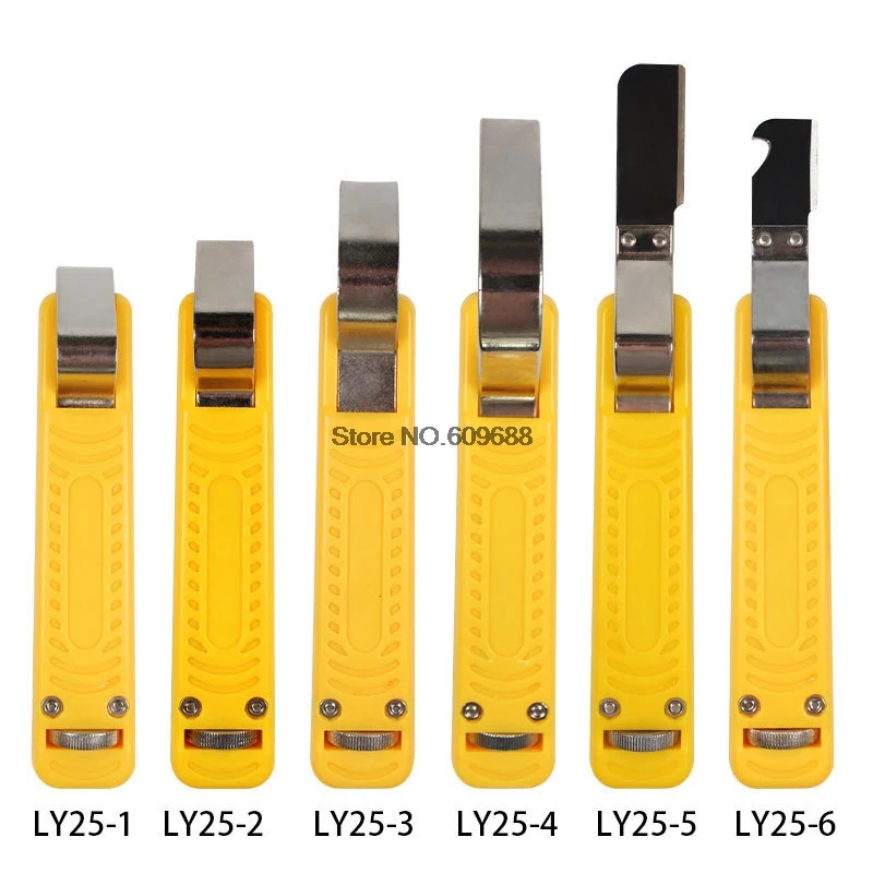 มีดตัดสายเคเบิล Wire Stripper รวมเครื่องมือสําหรับปอกรอบ PVC ซิลิโคนเส้นผ่านศูนย์กลาง 4-16 มม. และ 8-28 มม. LY25-1 LY25-2 LY25-6