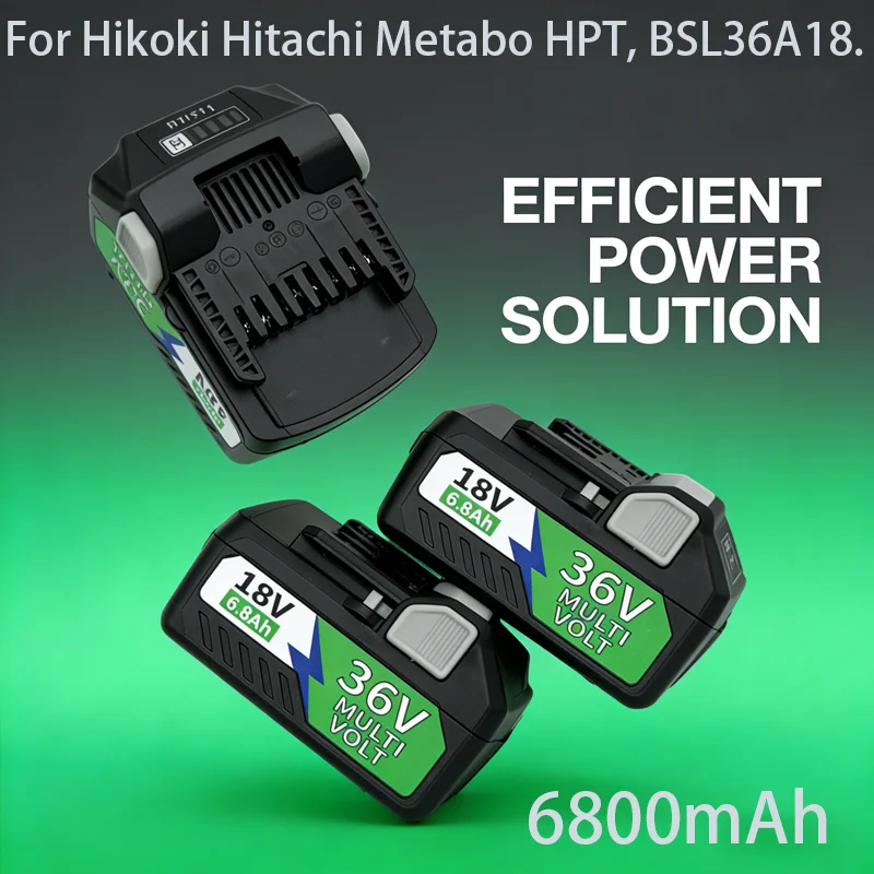 Pour les outils électriques Hitachi/HiKOKI 36V, batterie Li-ion 6800mAh pour BSL1830 BSL1850 BSL1860 BCL1815 EBM1830 BSL1840 330139 DS18DBL