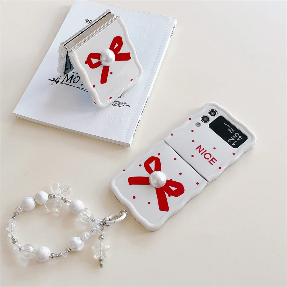 Cute Korean Fashion Candy Color Full Screen Splash-ink Wave Point Wave Case for Galaxy Z Flip 6 5G Z Flip4 Flip3 Zflip5 Cover