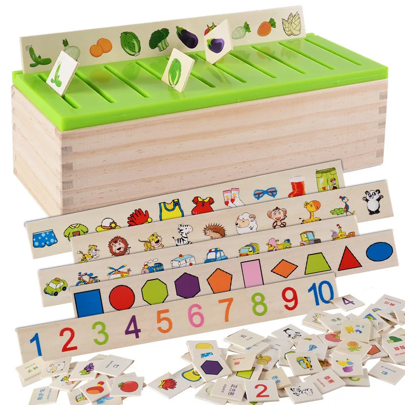 Mathematical Knowledge Classification Cognitive Matching Kids Montessori Early Educational Learn Toy Wood Box Gifts Children Toy