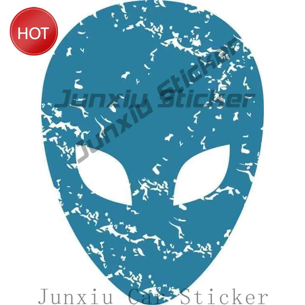 Blue Grunge Alien Graphic Vinyl Sticker For Van Window And Laptop Space Theme Decal For Sci Fi Fans And Alien Art Collectors