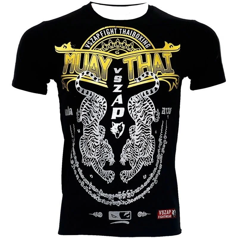 

2025 New 3D Printed 3D Quick-drying Thai Fitness Print Muay Thai Combat T-shirt. Quick-Drying Moto T-shirt Men Women Round Neck