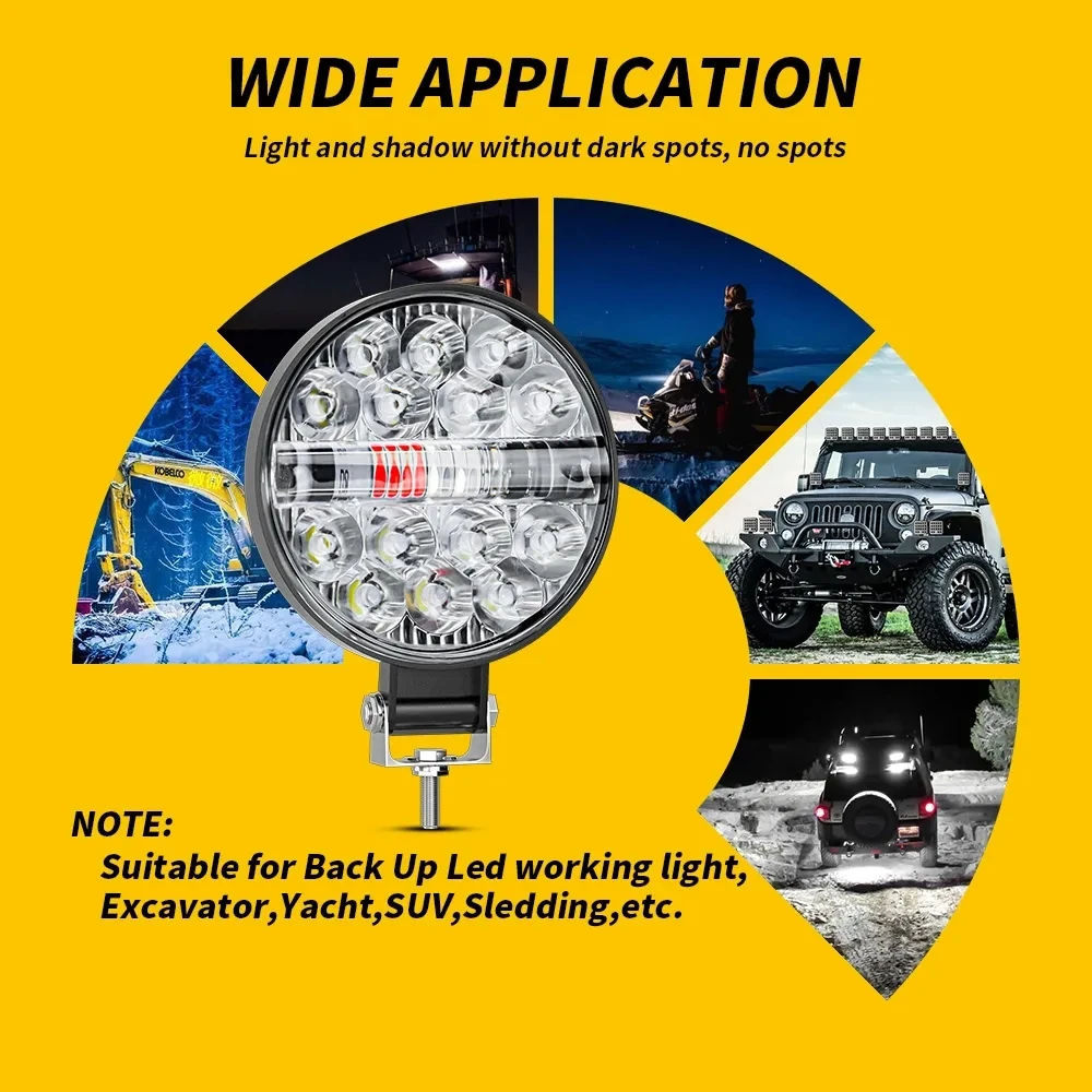 4pcs 12V 24V Car LED Work Light 4X4 Offroad Headlight 24SMD Spot SUV ATV Motorcycle Truck Auto Bulbs Help Flash Strobe Lamp