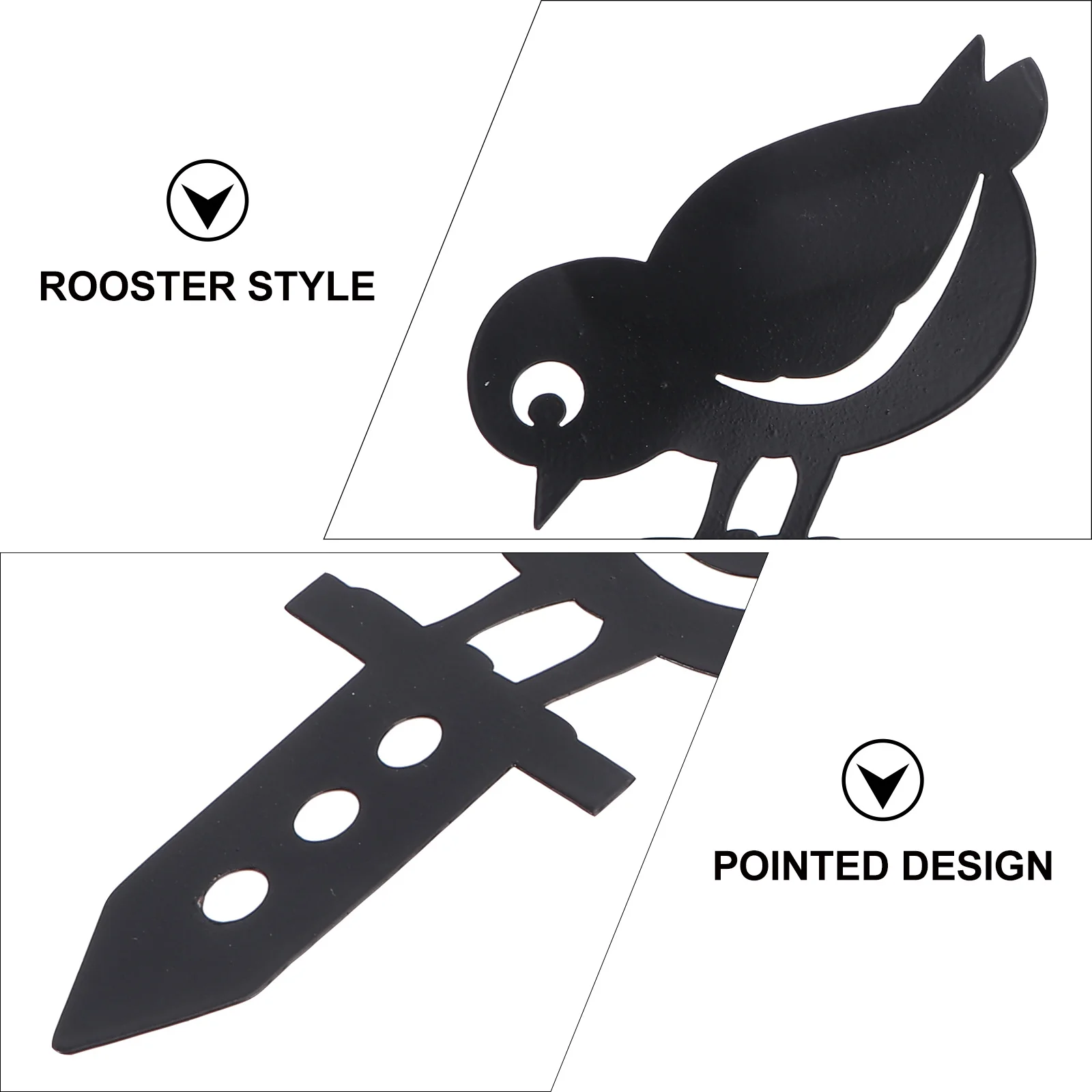 

2Pcs Iron Rooster Ground Inserting Decor Outdoor Garden Ornament Set Creative Stable Yard Decorations Metal Craft Bedding Pots