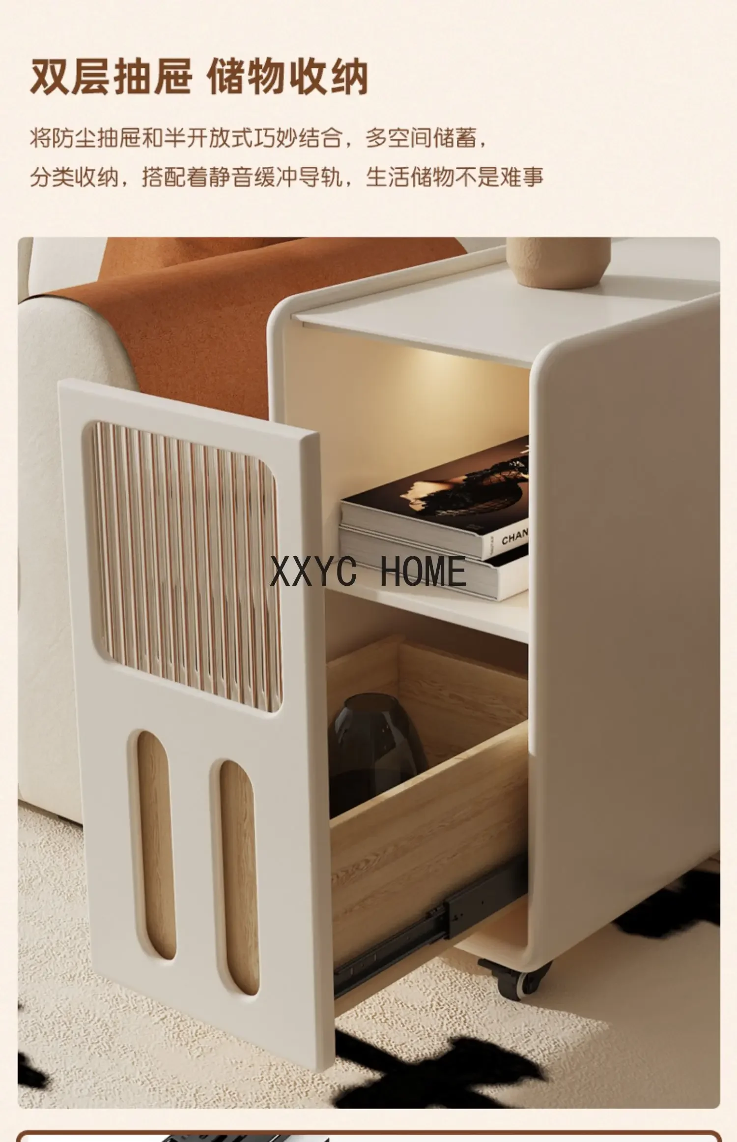 Moderno e minimalista sofá mesa de canto sala estar portátil luz luxo pequeno apartamento completo armário madeira maciça mesa lateral