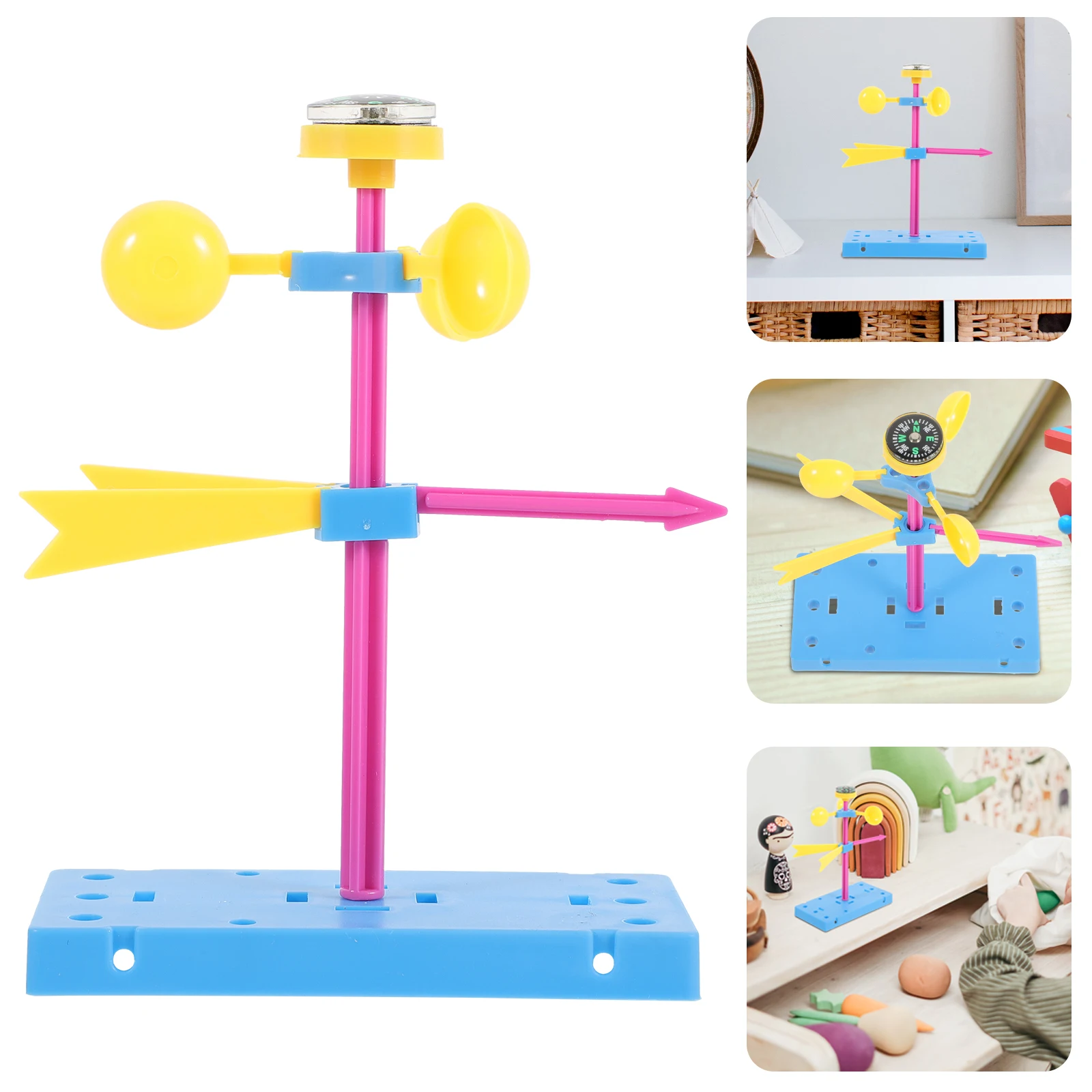 2개입 풍향계 재료 패키지 어린이 과학 실험 키트 조립 장난감 설명서 포함