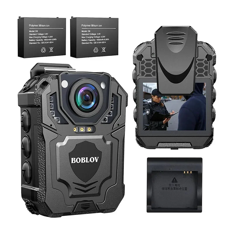 

BOBLOV T5 Portable Night Vision 1440P Camcorder Wearable Body Worn Camera with Two Batteries Dock