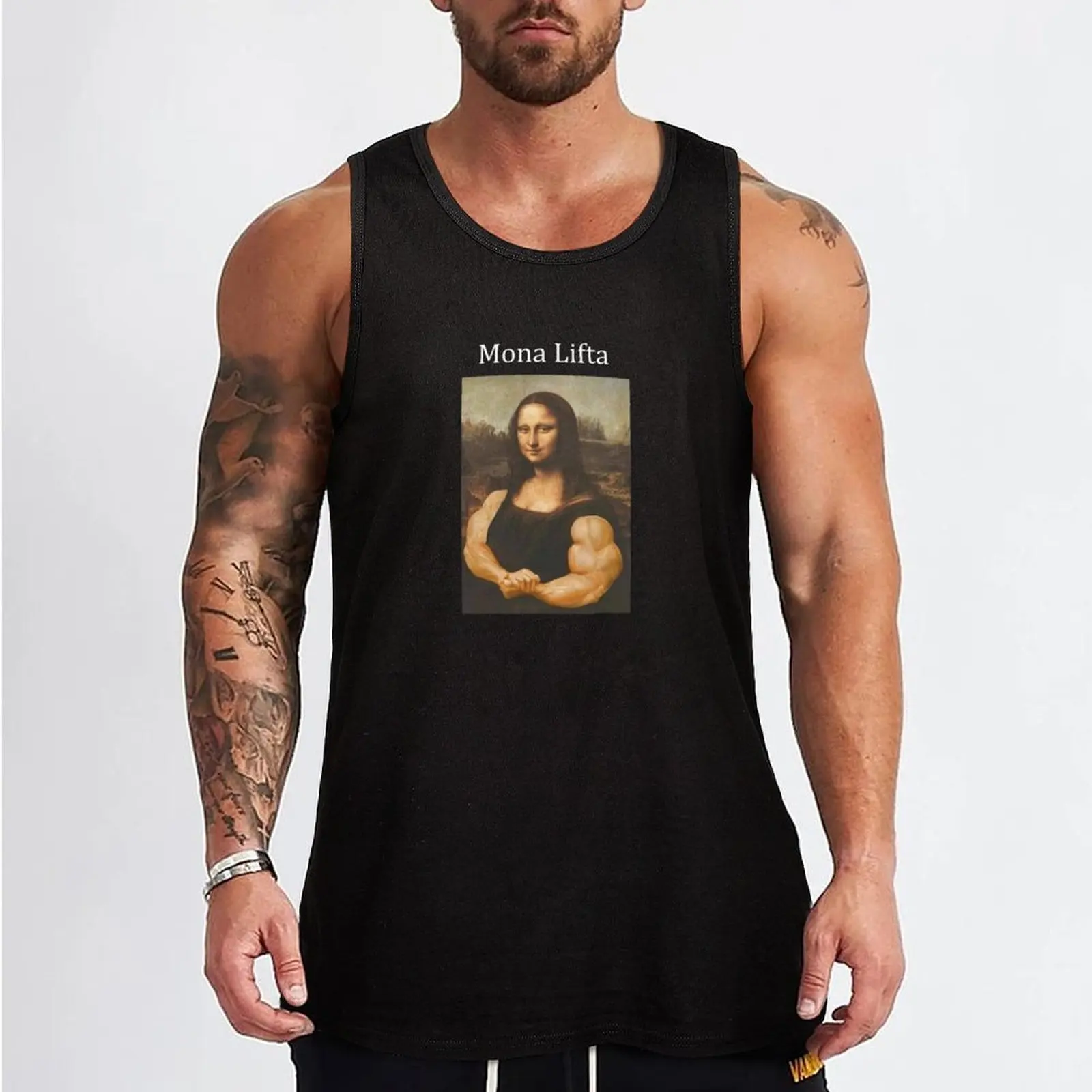 Mona Lifta camiseta sem mangas masculina, roupas de musculação, regata