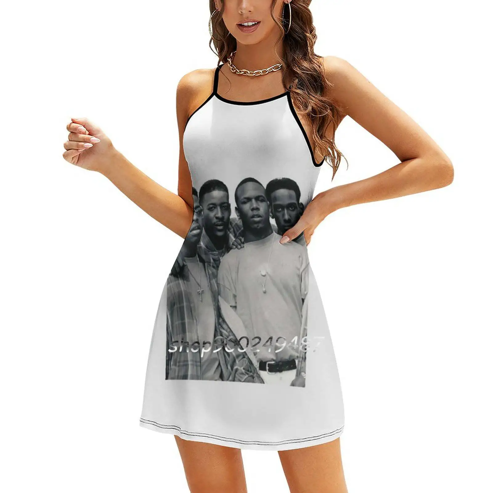 Boyz Ii Men Square Neck Dress New Plus Size Elegant Women Waist Tight Dress 80S 90S R B Boyz Ii Men Rap Singers Music Soul