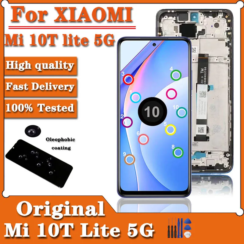 

6.67" Original Display For Xiaomi Mi 10T Lite 5G LCD 10 Touches Screen For Mi 10T 10 T Lite 5G M2007J17G Display Replacement