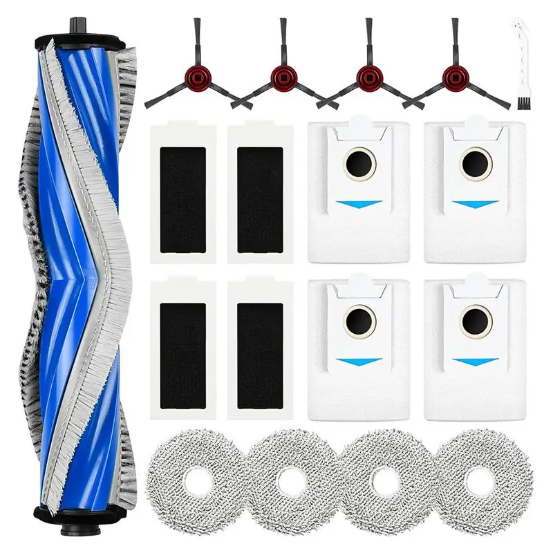 A69efor Ecovacs Deebot T30S/T30S PRO Replacement Parts-Main Side Brush, Dust Bag& Mop Cloth For Robot Vacuum Cleaner Accessory