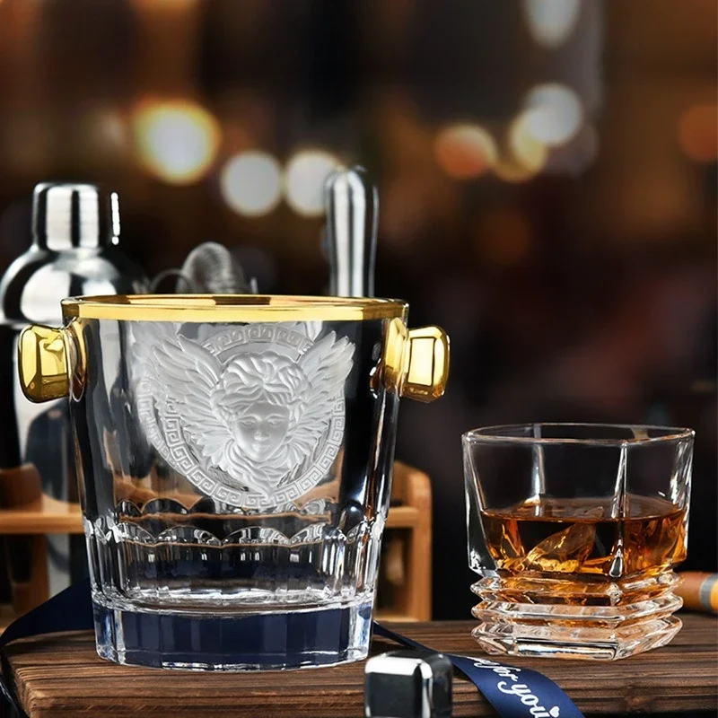 

Modern ice bucket, fruit champagne bucket, household outdoor personalized transparent ice bucket