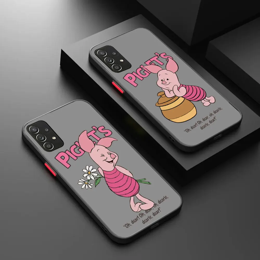 Cute pink Piggy Plglet Matte Phone Case For Samsung GALAXY A02 M02 F02 A01 A03 A04 A04E A10 A11 M11 A12 A11K A5 A13 S 5G