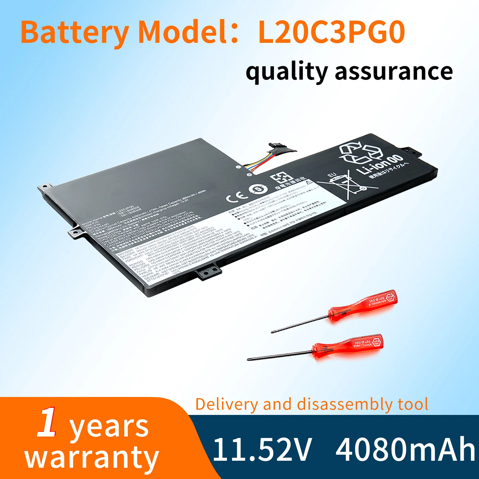 

BVBH New Laptop Battery L20C3PG0 11.52V 47Wh L20D3PG2 L20M3PG3 For Lenovo 100E 300E 500E Chromebook GEN 3 FLEX 3 CHROME 11M836