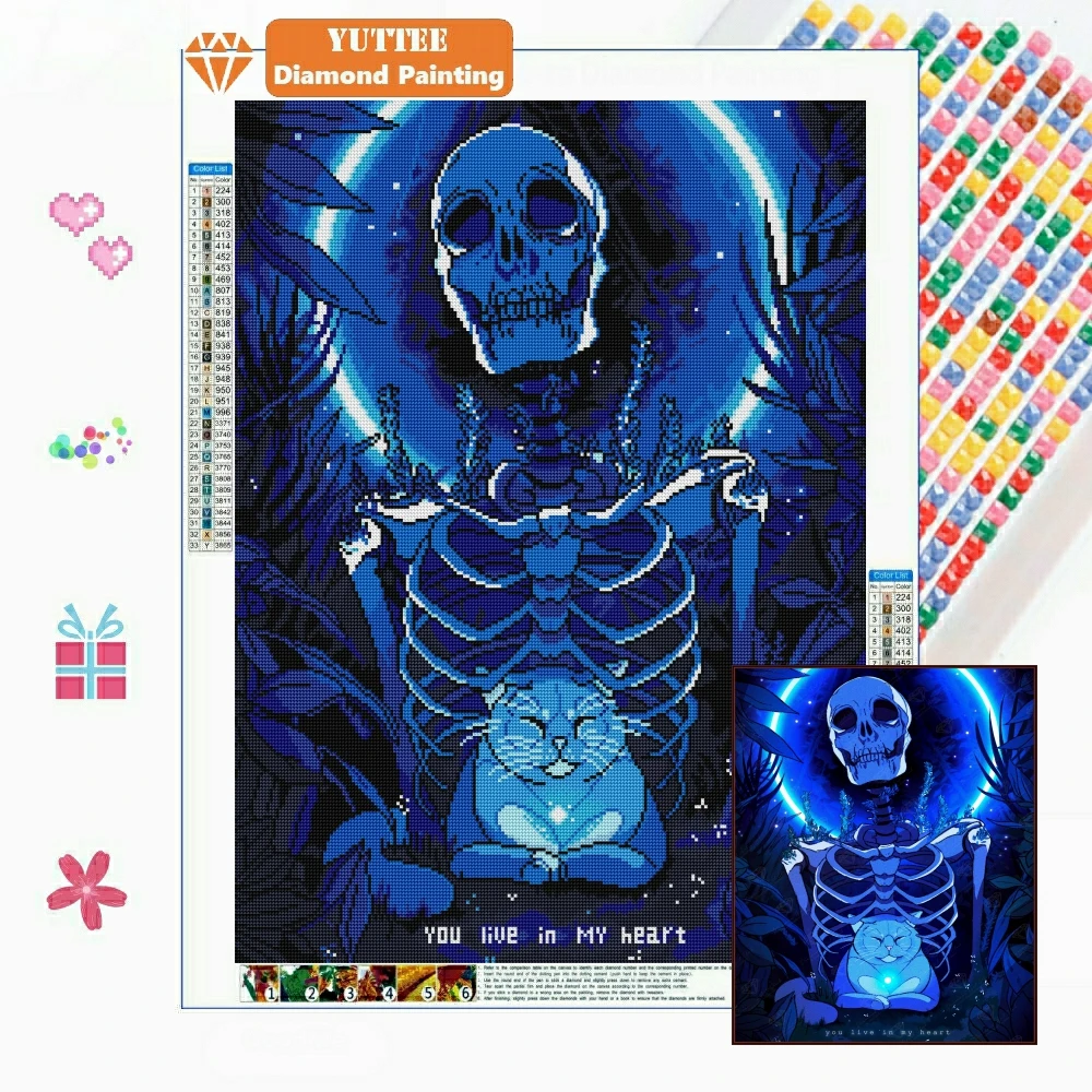 Glowing Astrology Horror Skeletons and Animal 5D DIY Diamond Painting Embroidery Mosaic Cross Stitch Handicraft Art Home Decor