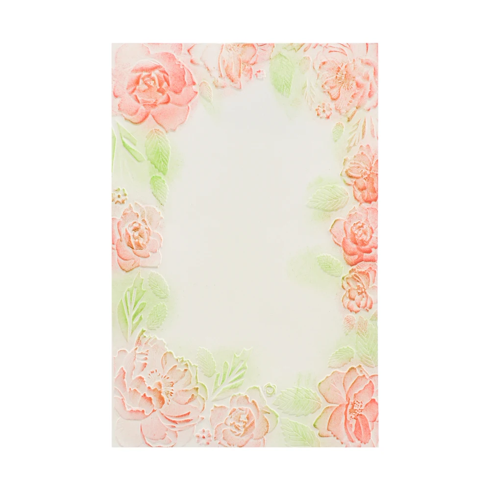 3D-Prägung Ordner Rose Leave Border Doodle Schablone für DIY Scrapbooking Valentinstag Papier Karte Album Dekoration Herstellung