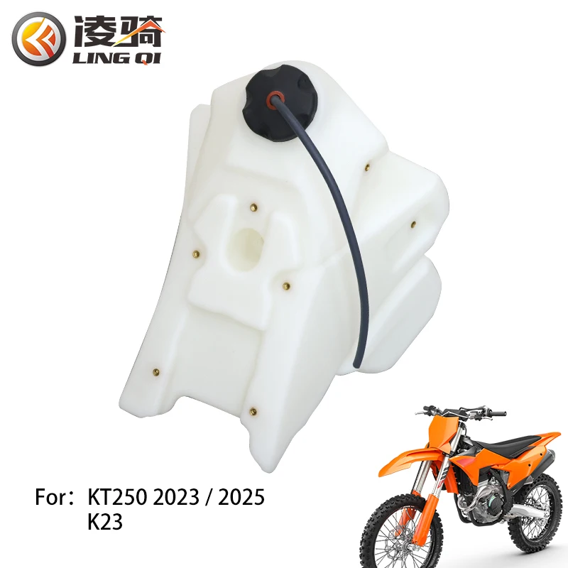 LINGQI Tanque de gasolina blanco Tanques de combustible Caja de aceite de plástico para chino KT250 SX SX-F XC XC-F 2023 Motocross Enduro todoterreno
