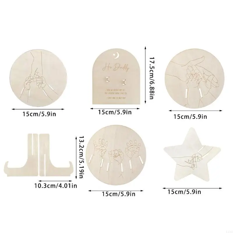 L5YF لوحة خشبية جميلة لحديثي الولادة تذكارًا لولادة الطفل للتجمعات العائلية #6