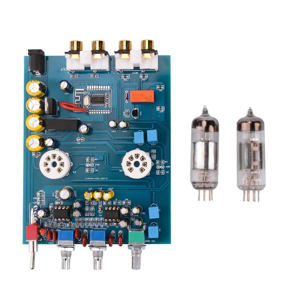 Bluetooth Tube Preamplifier Fever Hifi 6J5 Vacuum Tube Preamp NE5532 Amplifier Tone Control Board