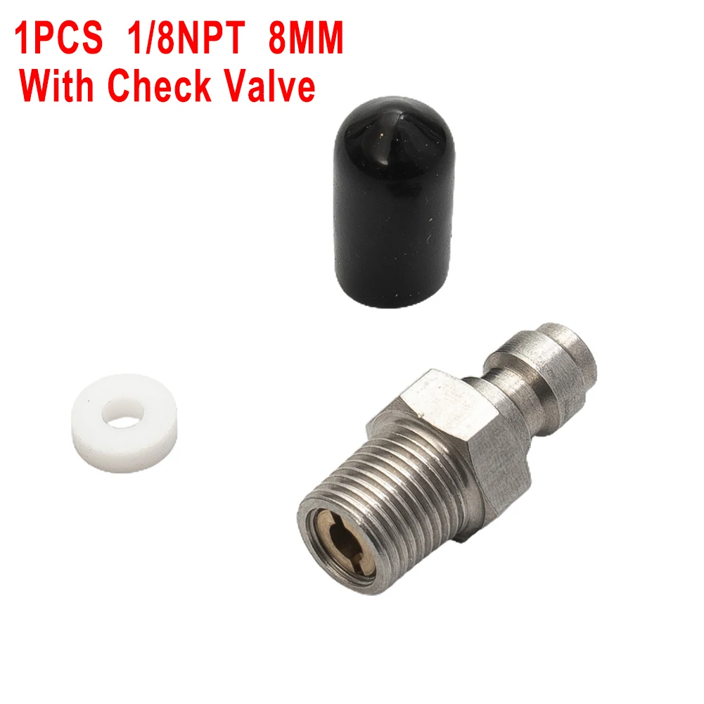 8mm Außengewinde Schnellverbindungsventil mit Ventil M10*1 1/8NPT 1/8BSPP mit Rückschlagventil Luftschlauchanschluss – Detail 9