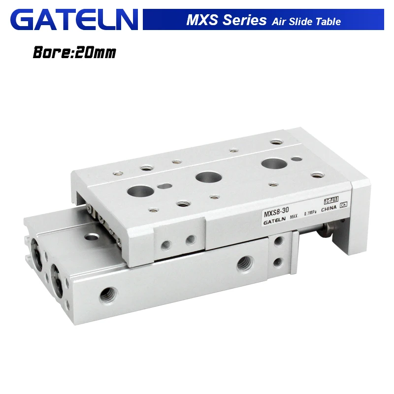 

MXS20 series air slide table dual rod rail pneumatic cylinder bore 16mm stroke 10-150mm MXS20-30 MXS20-125A/AS/AT/B/BS/BT