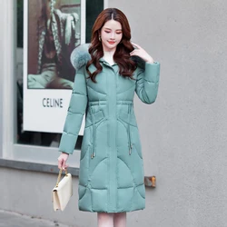 Shengyu Boya Middle-Aged Mom's down Jacket for Women, Mid-Length Winter New Style, Long Over-The-Knee Thickened Coat
