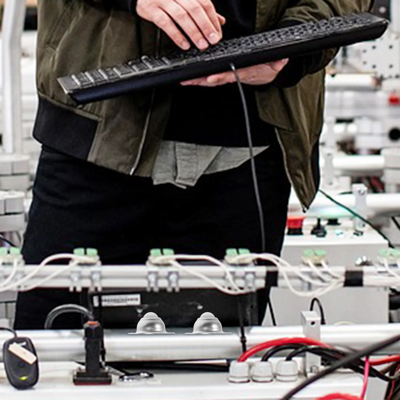 

10Pcs Roller Ball Transfer Bearings Heavy Duty Nylon Ball 16mm Zinc Plated Iron Load Bearing Casters Universal Rotation Bearings