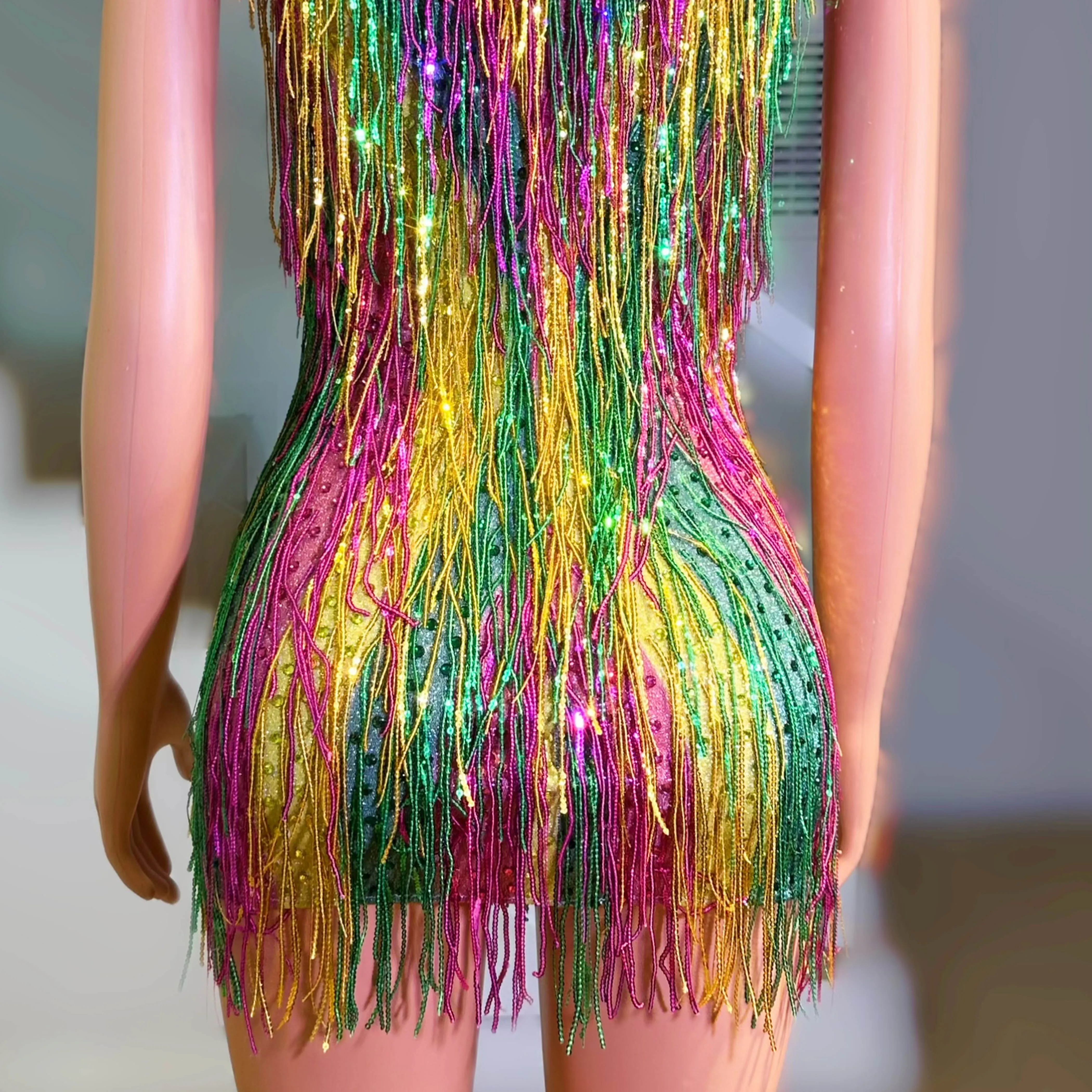 나이트클럽 폴댄스 의상 여성 무대복 여성 가수 공연 고고댄서 의류 페스티벌 파티 레이브 의상 yk033