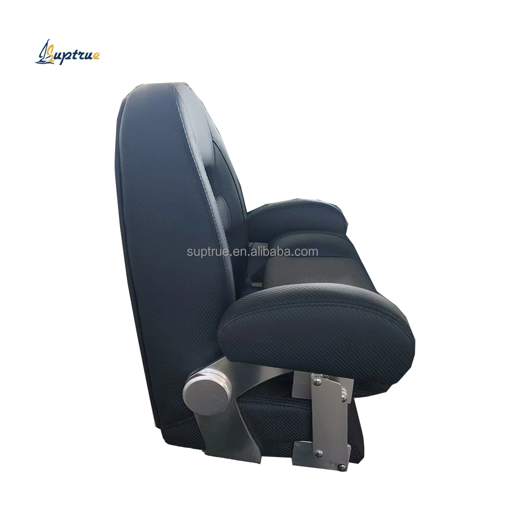 Suptrue Marine Accessories Marine RV Reversible Folding Luxury Flip up Seat Chair PVC Leather Alloy Captain Bucket Single Seat