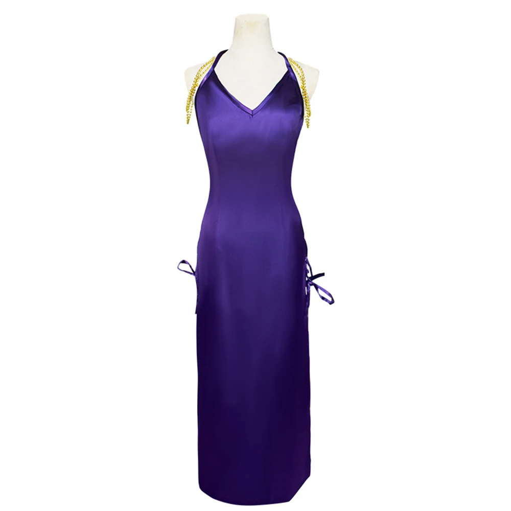 Anime Nami Purple Dress Anime Cosplay Costume Woman Men Sexy Outfit Purple Tight Split Dress Hallowen Carnival Party Suit