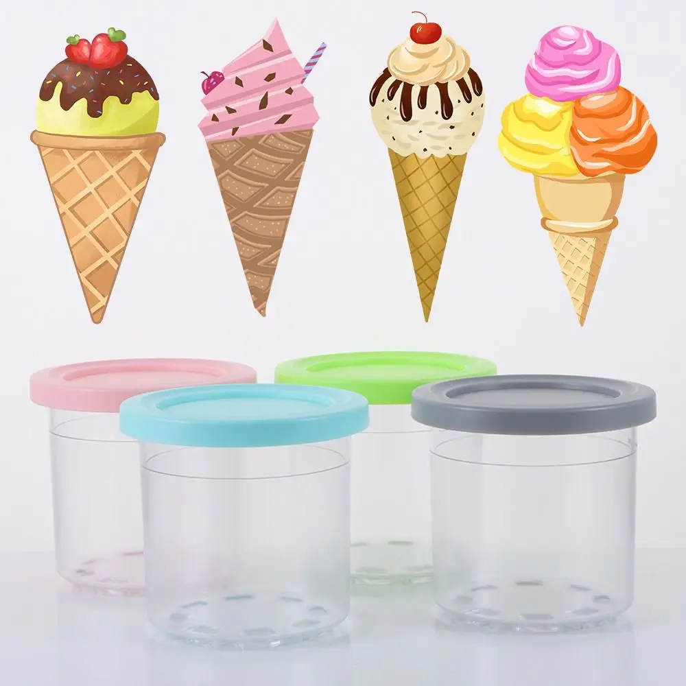 Ice Cream Pints Cup Ice Cream Containers With Lids For Ninja Creami Pints For Nc301 Nc300 Nc299amz Series Ice Cream Maker