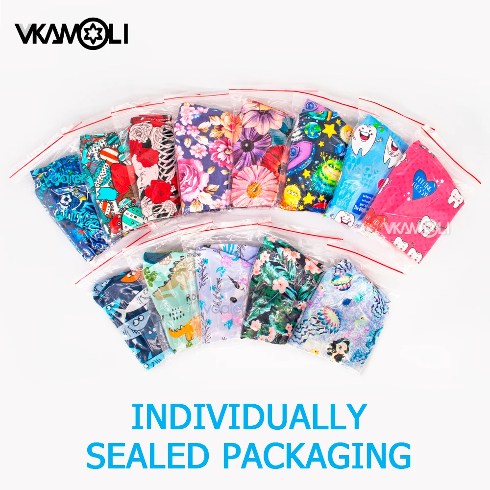 Cute Panda Print Medical Hat Adjustable Working Hat Ponytail Holder Tie Back Hats for Women Long Hair  Scrub hat