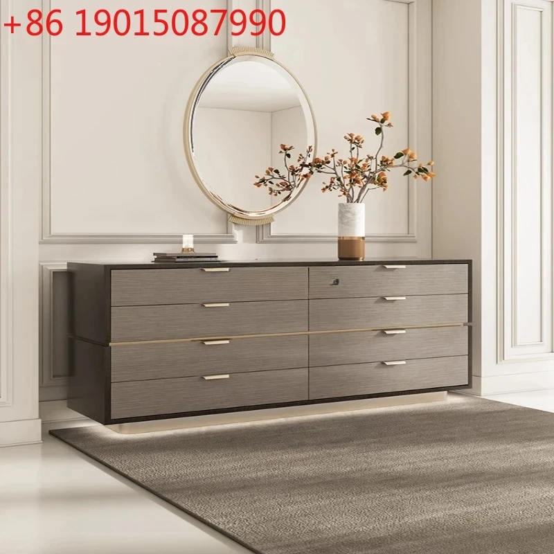 

Итальянский минималистичный шкаф из массива дерева с восемью ведрами, светильник для спальни, роскошный шкафчик для хранения с пятью ведрами