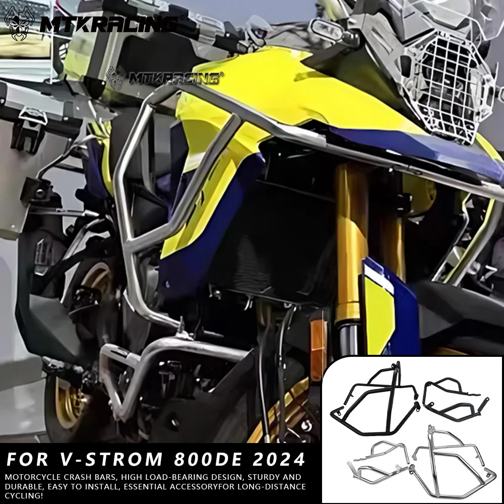 

MTKRACING For SUZUKI V-STROM 800DE 2024 Motorcycle Accessories Bumper Front Engine Guard Highway Crash Bar Protection