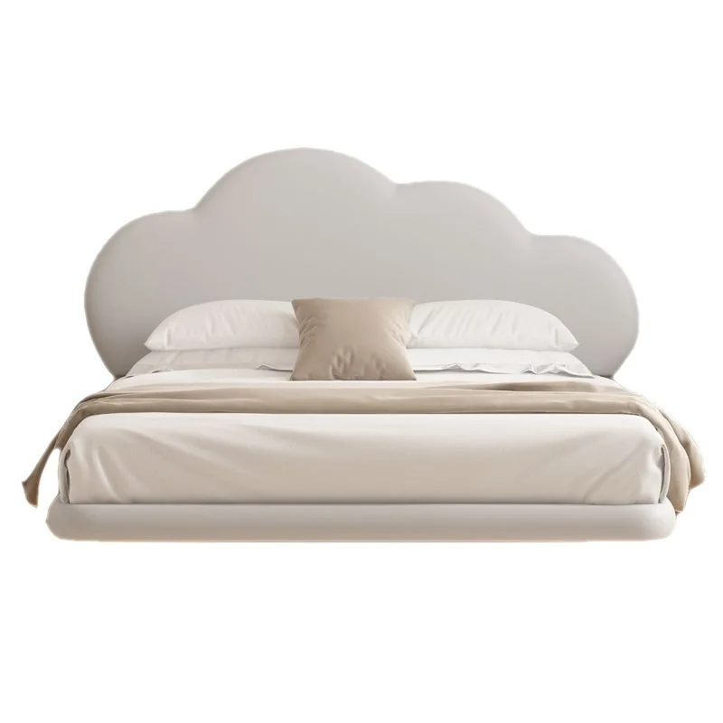 

French cream air suspension bed, small bed, modern simple technology cloth cloud bed