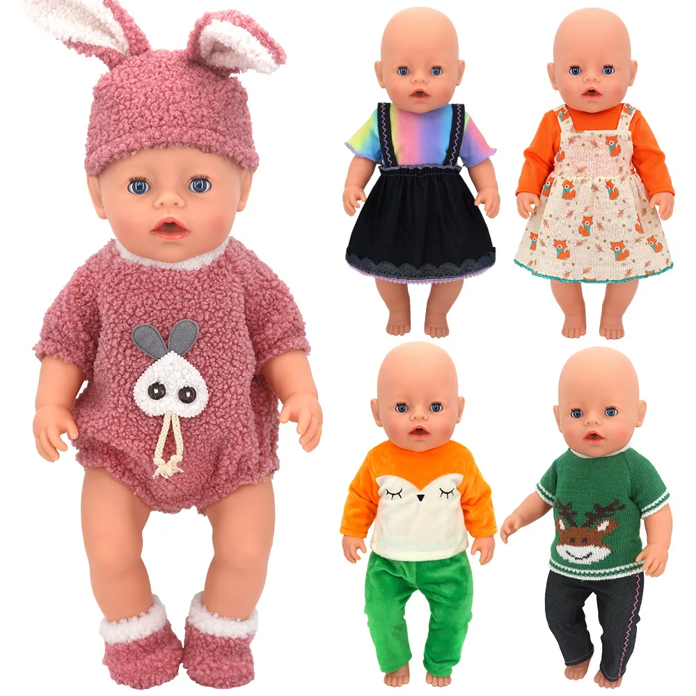 43cm Baby Doll Clothes Animal Romper 17-18inch Doll Clothes Cute Outfit New Baby Born Accessories Nendoroid Clothes