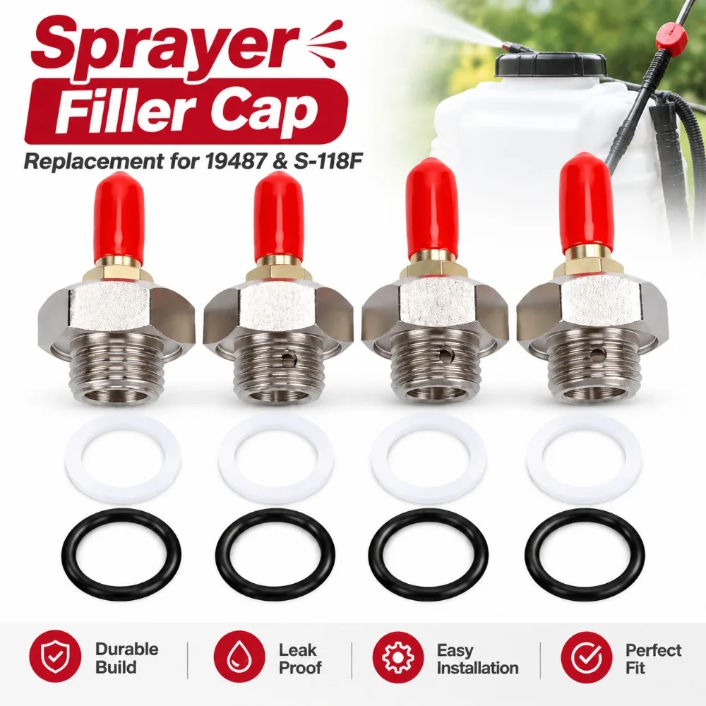 4PCS Leak Proof Seal Sprayer Filler Cap Copper+Titanium Steel Hand Tighten Replacement Filler Cap T Shaped Model A Sprayer Cap