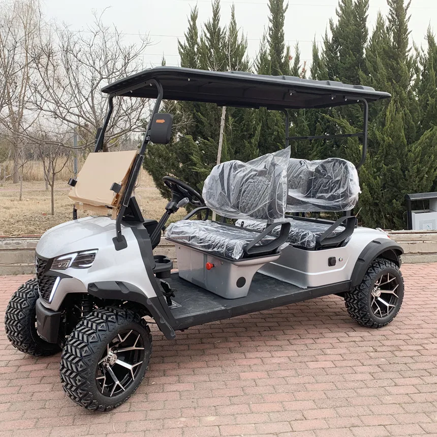 Brand New 48V 72V Lithium Battery Golf Cart 4+2 Seats Colorful Light Flash Off-Road Vehicle Club Car Adult Golf Cart