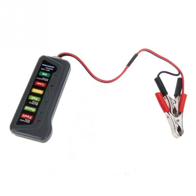 12V Digital Battery  Alternator Tester With 6-LED Lights Display Car Vehicle Battery Diagnostic Tool