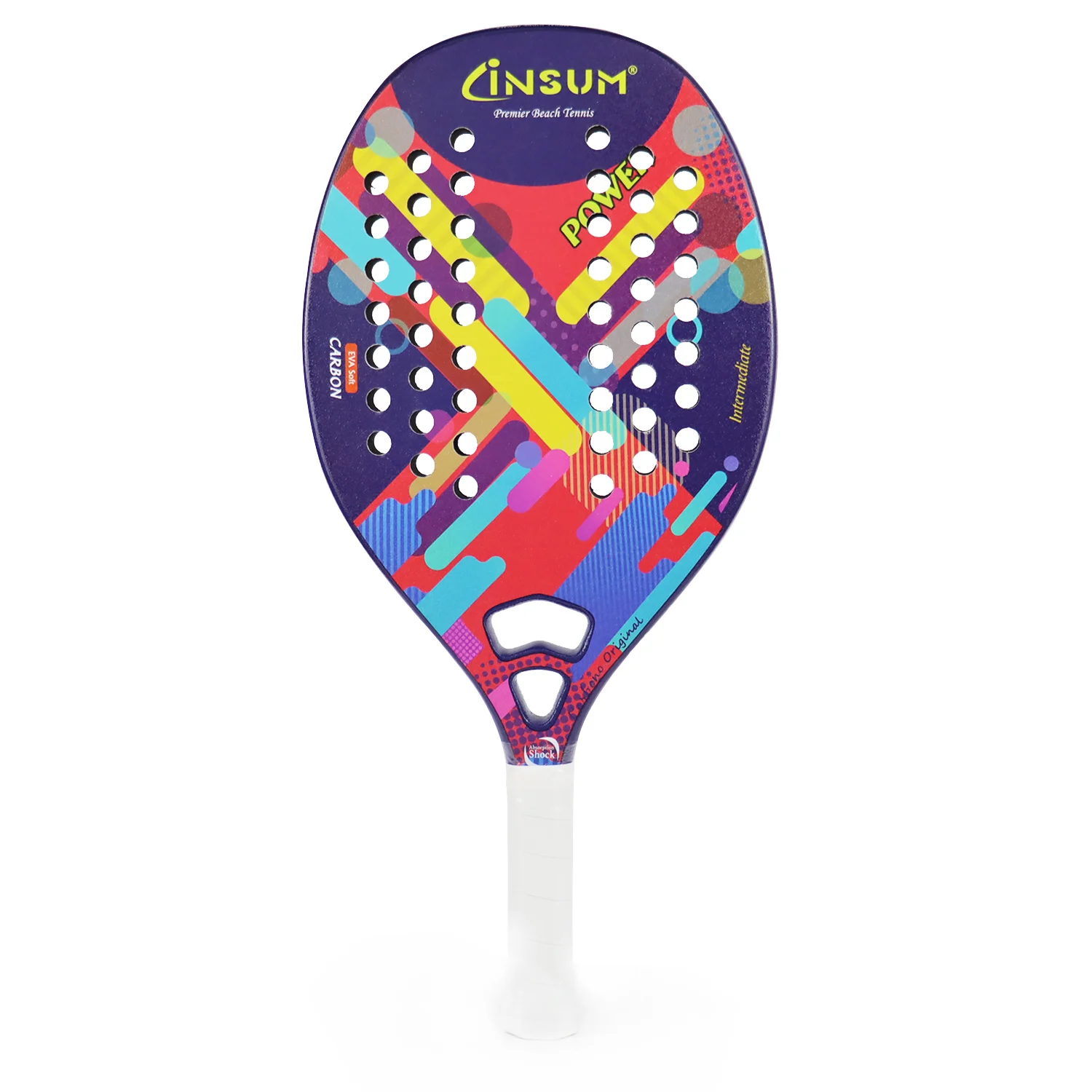 Lightweight Beach Tennis Racket - Carbon Fiber Beach Tennis Paddle with Ultra Grip Sand Grit Surface with Protective Cover Bag