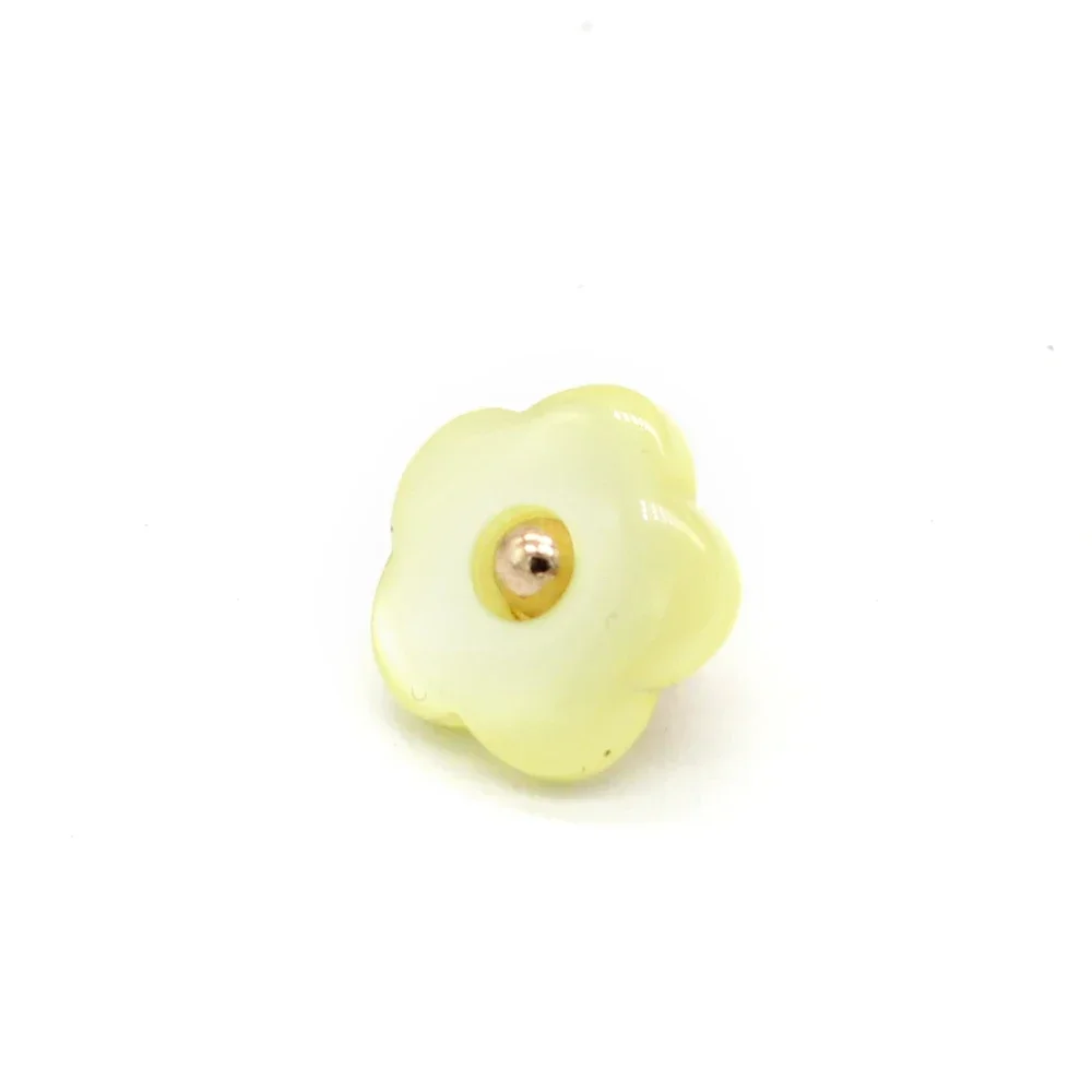 DOTOLLE 20Pcs 11mm Vintage Flower Pearl Metal Shank Buttons for Clothing Shirt Blouse Cuff Collar Pink Green Decorative Button