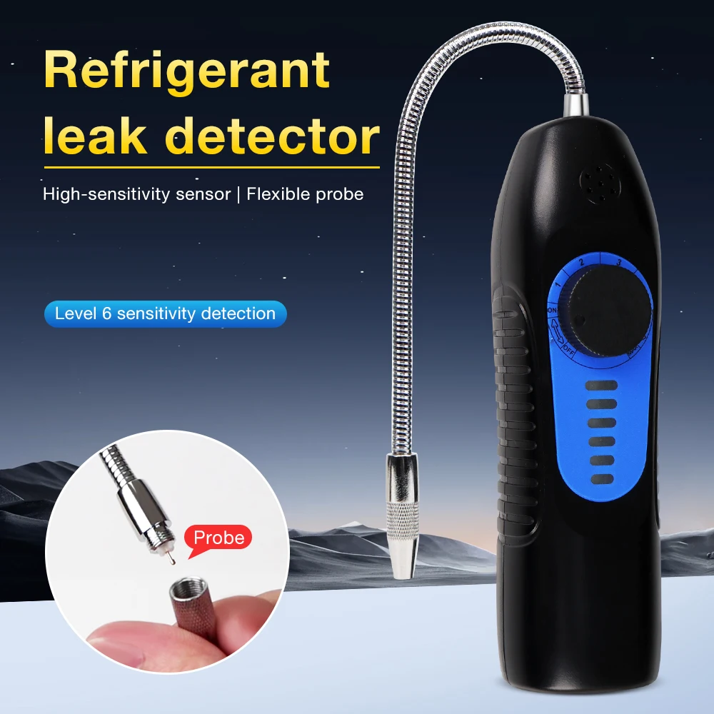 

Handheld Halogen Gas Leak Detector Portable Freon Sniffer for CFCs HCFCs HFCs Refrigerant Gas Leakage Monitor