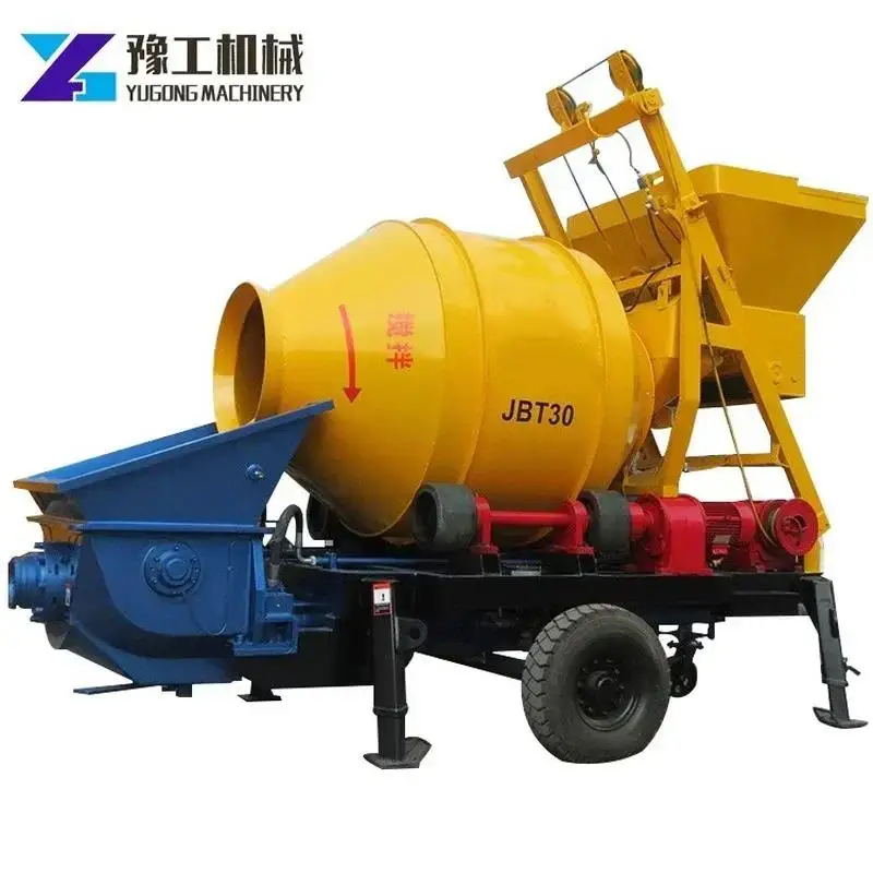 YG Trailer Mounted Electric Motor Mobile Concrete Pump High Performance Construction Machinery Concrete Mixer Pump Equipment