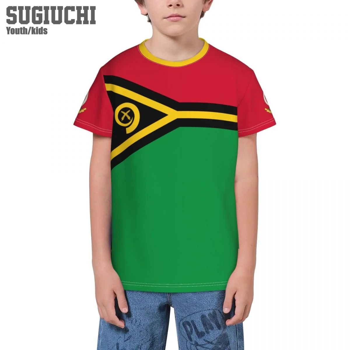 Custom Name Number Vanuatu Flag Emblem 3D T-shirts For Kids Youth Boy/Girl Tees jersey Soccer Football Fans Gift T shirt