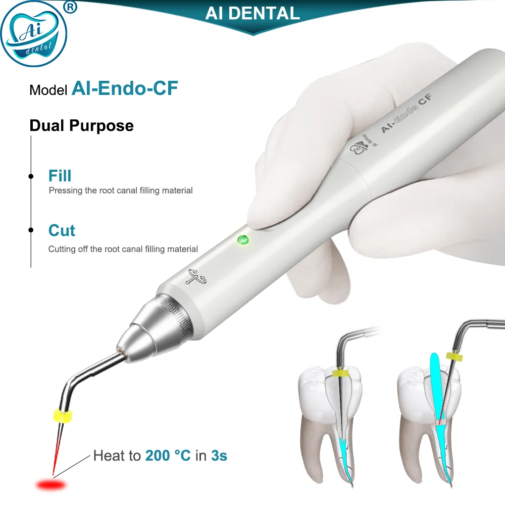 AI-Endo-CF Dental Wireless Gutta Percha Obturation Pen 3s Szybkie nagrzewanie może wypełnić i cięte Dwufunkcyjne z 2 końcówkami