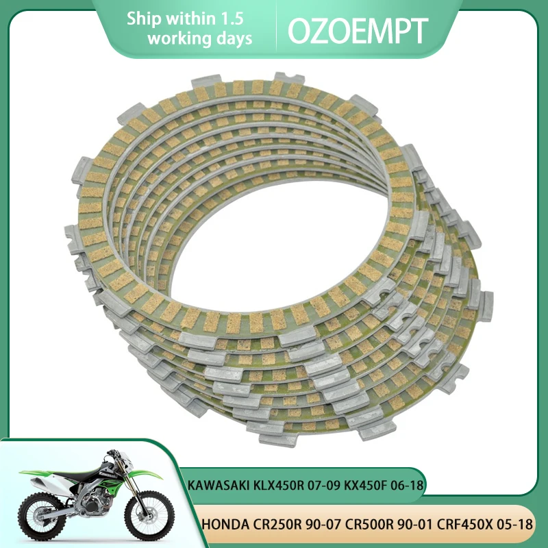 

Фибрирующая пластина сцепления OZOEMPT, подходит для HONDA CR250R 90-07 CR500R 90-01 CRF450X 05-18 KAWASAKI KLX450R 07-09 KX450F 06-18