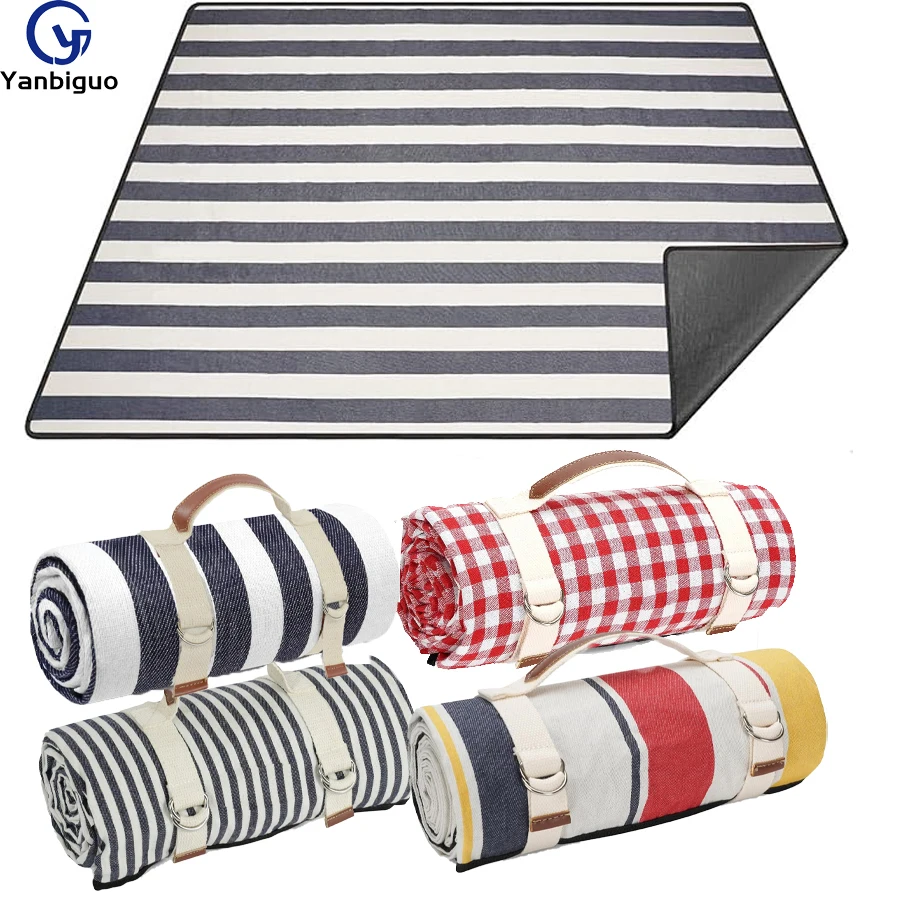 

Large Picnic Outdoor Blanket,with Carry Strap for Beach Mat or Family Outdoor Camping Party Waterproof Picnic Blanket Portable