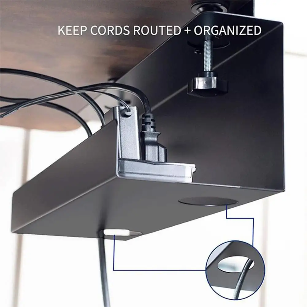 Imagem -02 - Forte Carga-rolamento Cabo Organizer Bandeja Clamp-on Power Strip Workspace Cabo de Fio para Eficiente